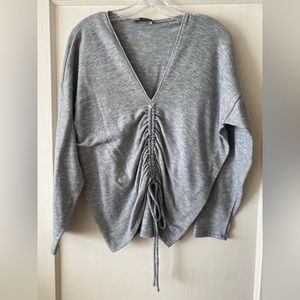 Zara grey ruched sweater